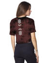 Bordeaux Tie Dye T-shirt with Silk Printed rave print
